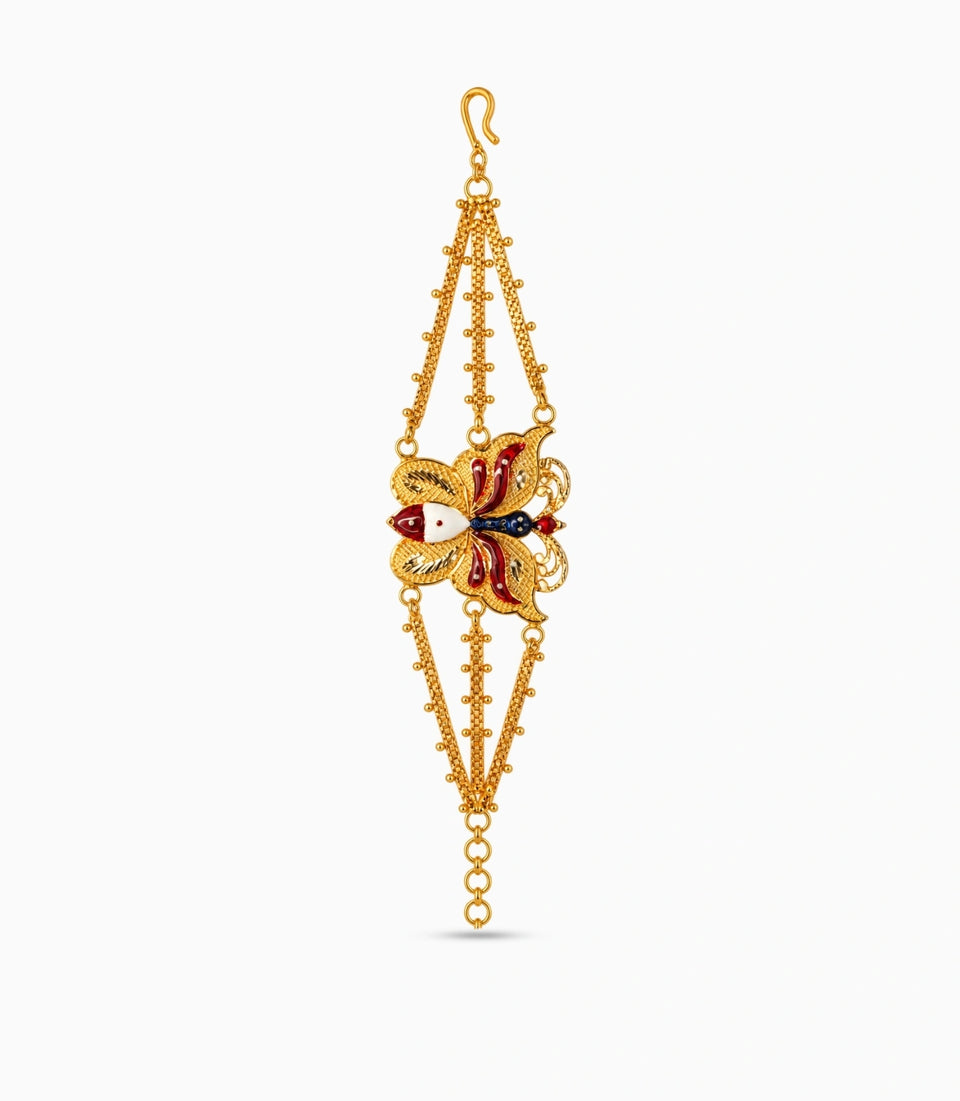 Gold Plated Butterfly Meenakari Mantasha