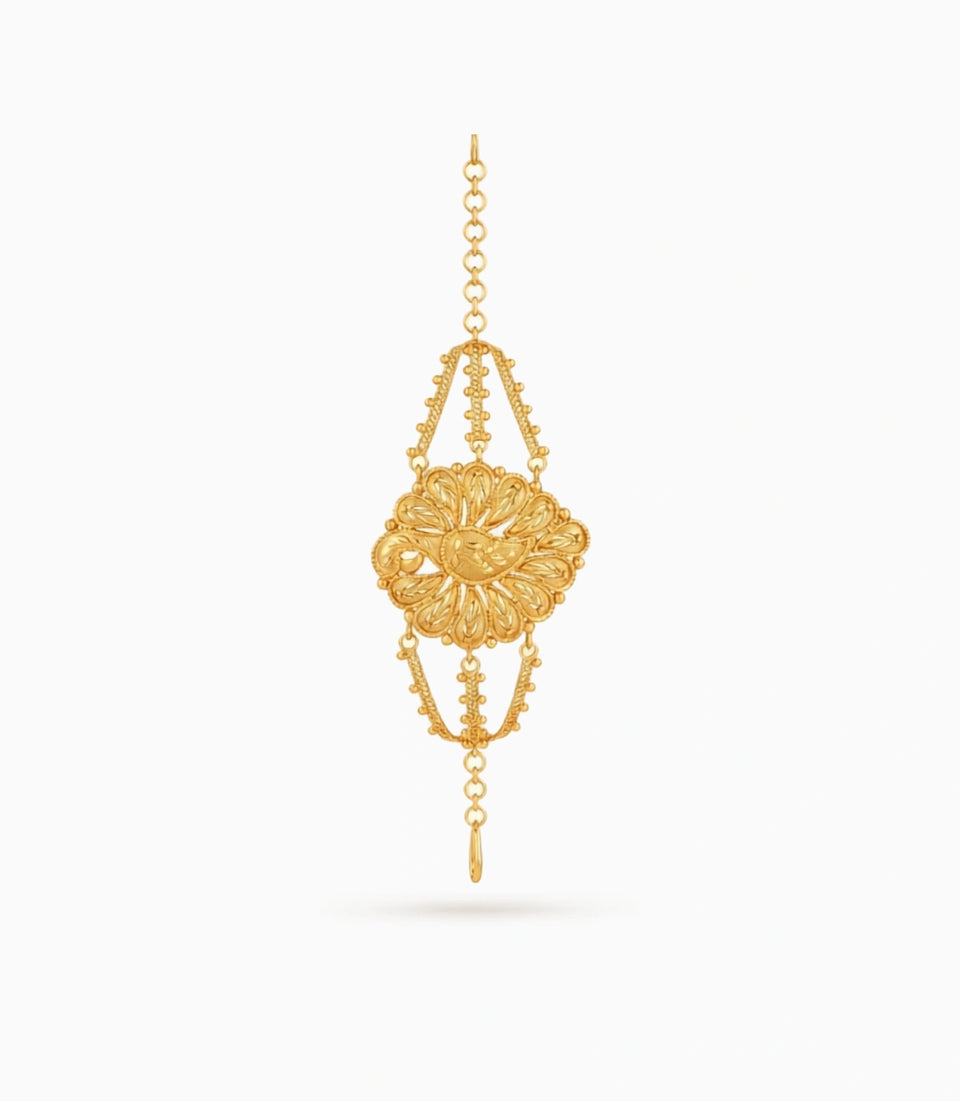 Gold Plated Peacock Feathering Mantasha