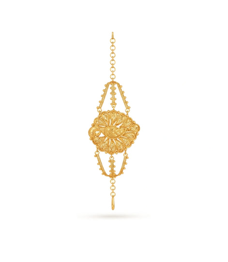 Gold Plated Peacock Feathering Mantasha