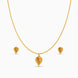 Gold Plated Delicate Heart Leaf AD Chain Pendant Set