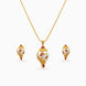 Gold Plated Sankh Enamel Chain Pendant Set