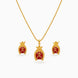 Gold Plated Swastik Enamel Chain Pendant Set