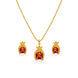 Gold Plated Swastik Enamel Chain Pendant Set