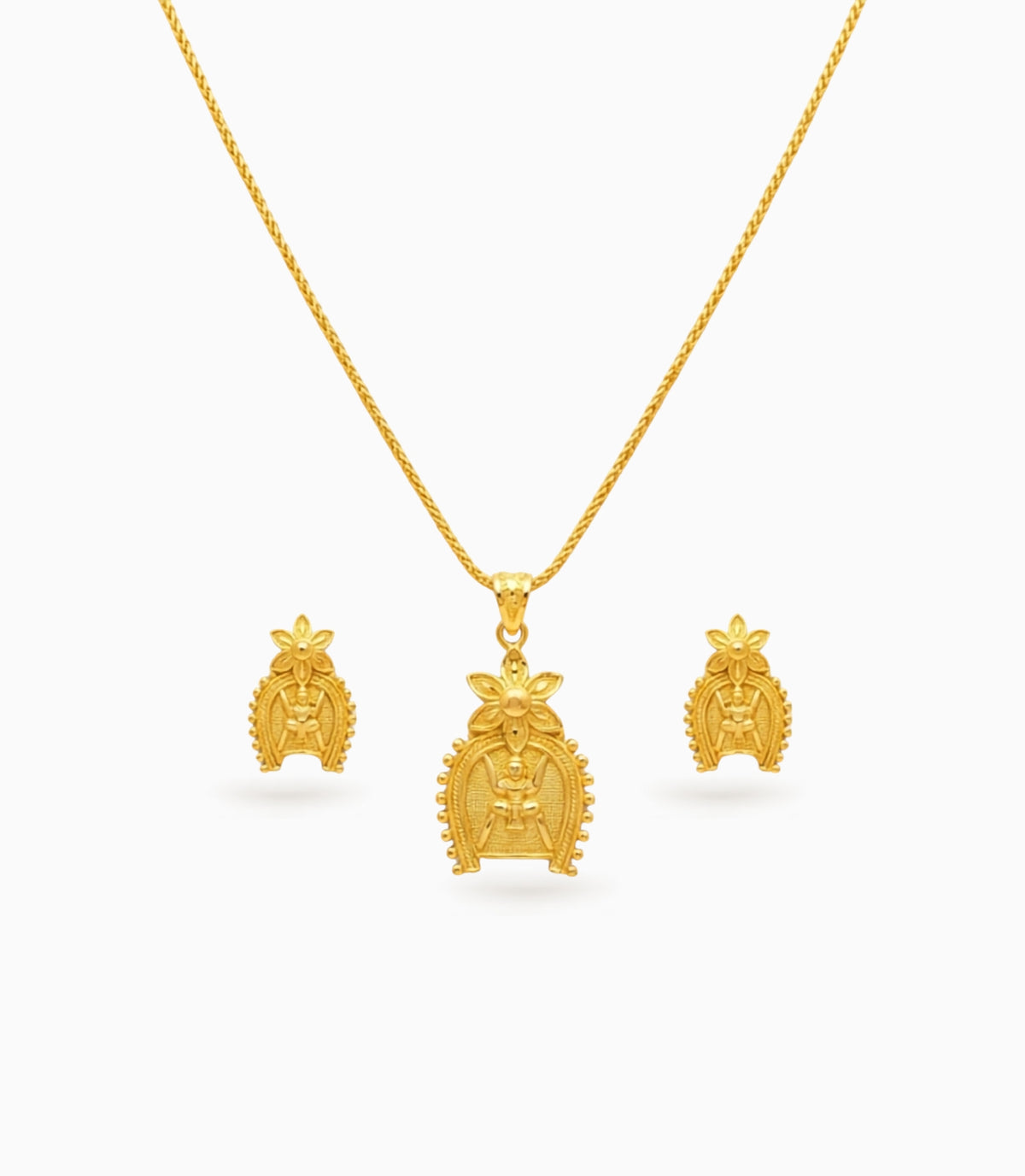 Gold Plated Swastik Chain Pendant Set