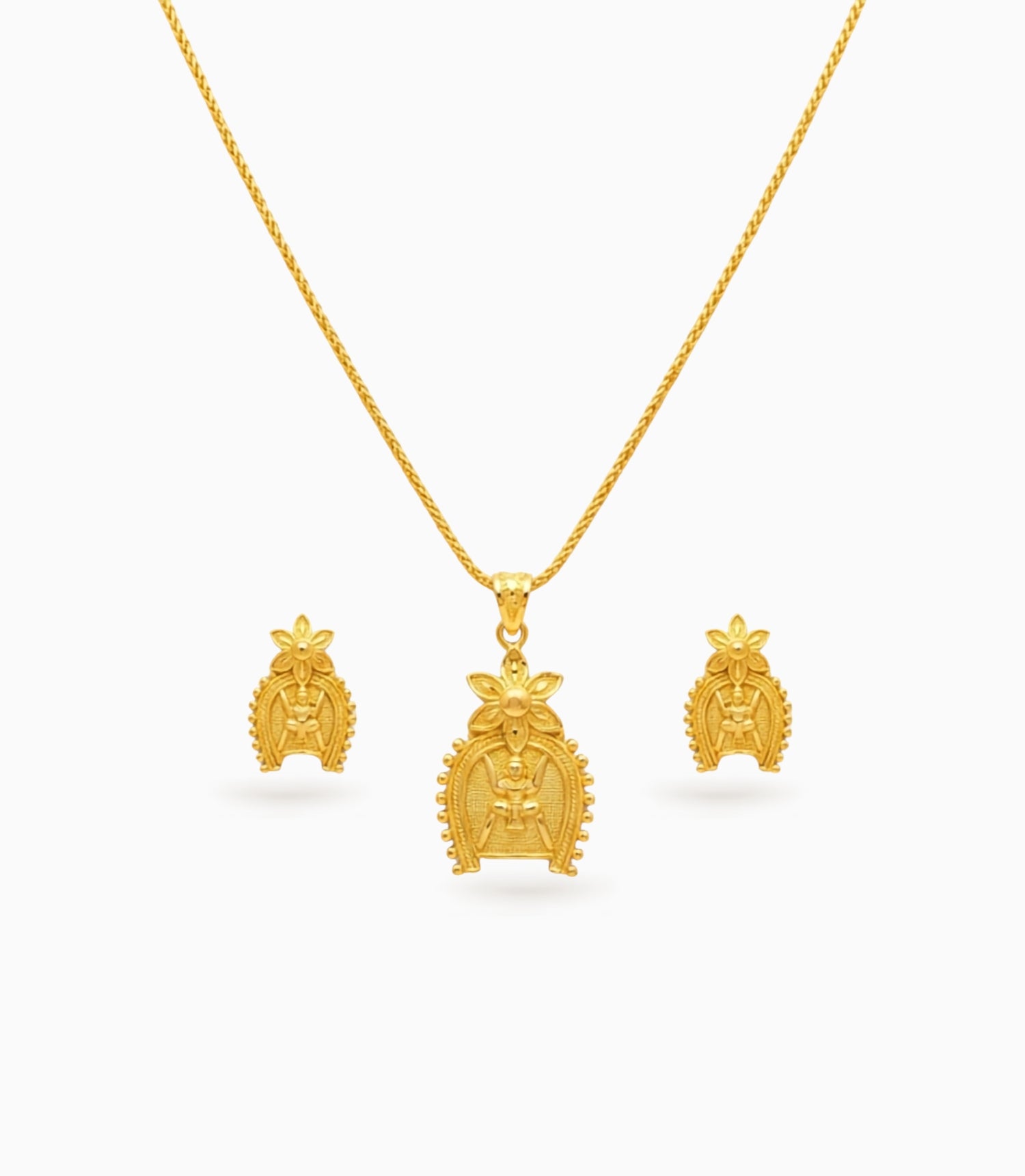 Gold Plated Swastik Chain Pendant Set