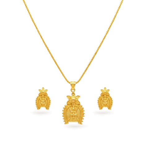 Gold Plated Swastik Chain Pendant Set