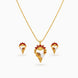 Gold Plated Festive Sankh Chain Pendant & Earrings