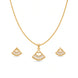 Gold Plated Delicate Sunburst Fan AD Chain Pendant Set