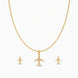 Gold Plated Delicate Aeroplane AD Chain Pendant Set