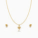 Gold Plated Delicate Palm Tree AD Chain Pendant Set