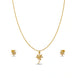 Gold Plated Delicate Palm Tree AD Chain Pendant Set