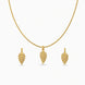 Gold Plated Delicate Leaf AD Chain Pendant Set