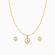 Gold Plated Delicate Trinity Arc AD Chain Pendant Set