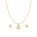 Gold Plated Delicate Trinity Arc AD Chain Pendant Set