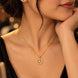 Gold Plated Delicate Trinity Arc AD Chain Pendant Set