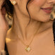 Gold Plated Delicate Shinny Heart AD Chain Pendant Set