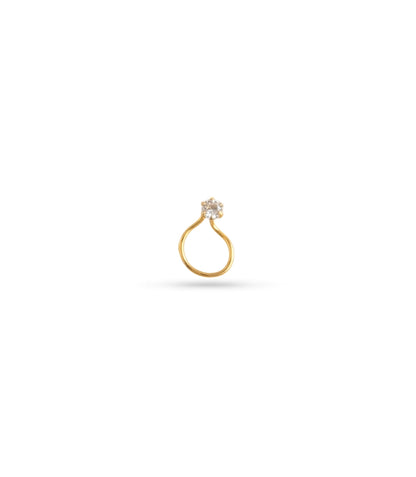 Gold Plated Single Stone AD Nose Ring