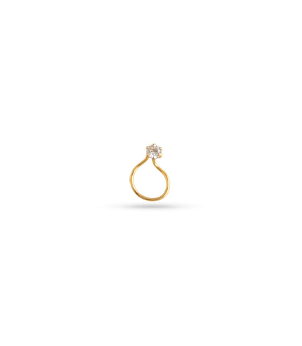 Gold Plated Single Stone AD Nose Ring