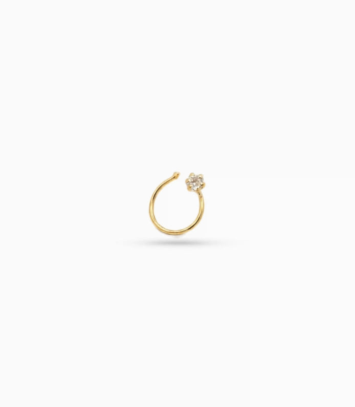 Gold Plated Sleek AD Nose Pin