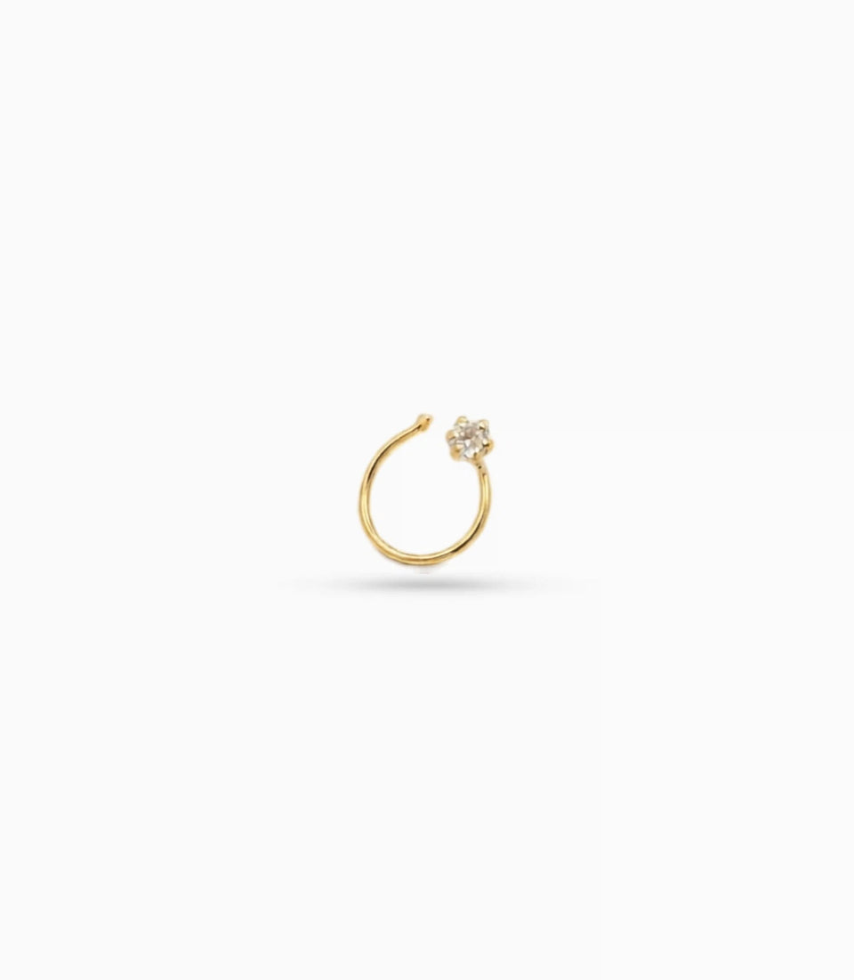 Gold Plated Sleek AD Nose Pin