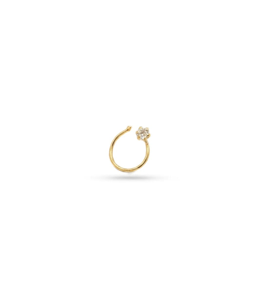 Gold Plated Sleek AD Nose Pin