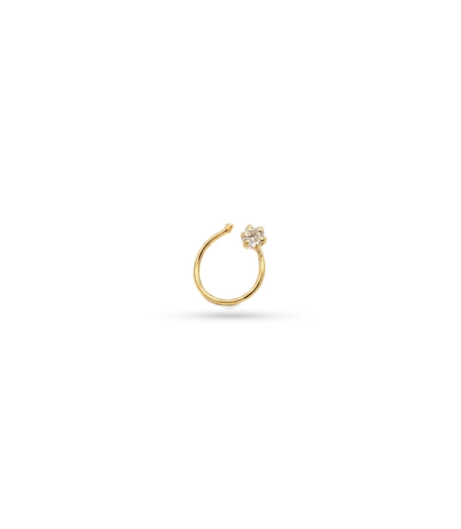 Gold Plated Sleek AD Nose Pin