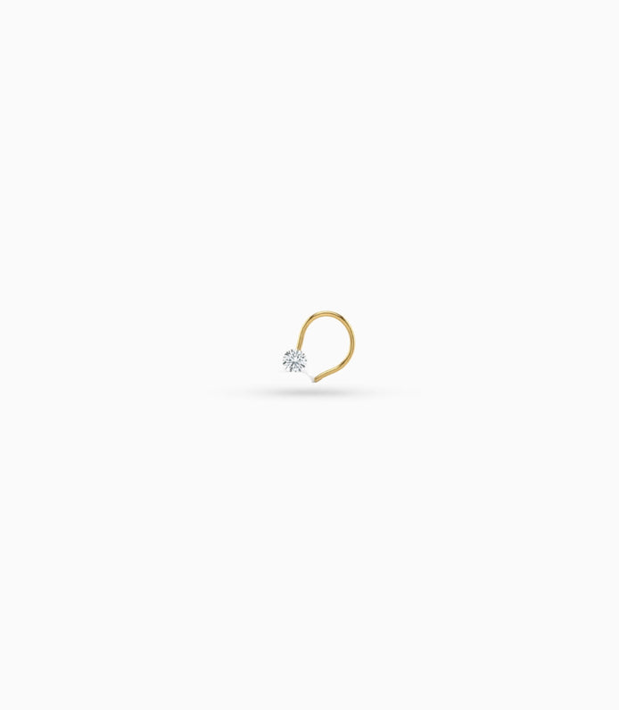 Gold Plated Single AD Stone Nose Pin