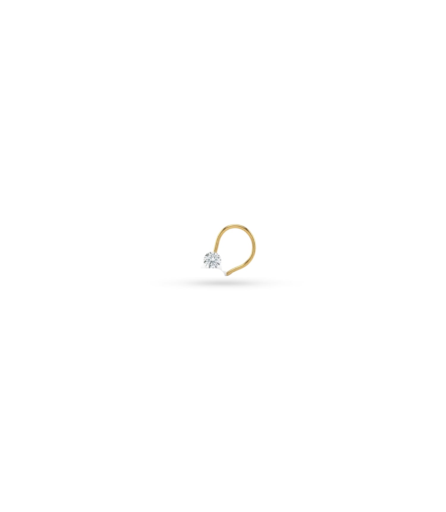 Gold Plated Single AD Stone Nose Pin