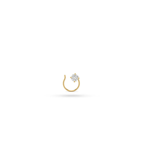 Gold Plated Stone Solitaire AD Nose Pin
