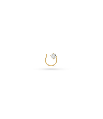 Gold Plated Stone Solitaire AD Nose Pin