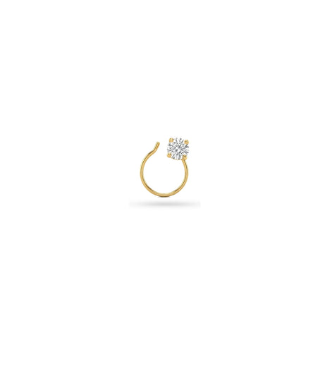 Gold Plated Large Solitaire AD Nose Pin