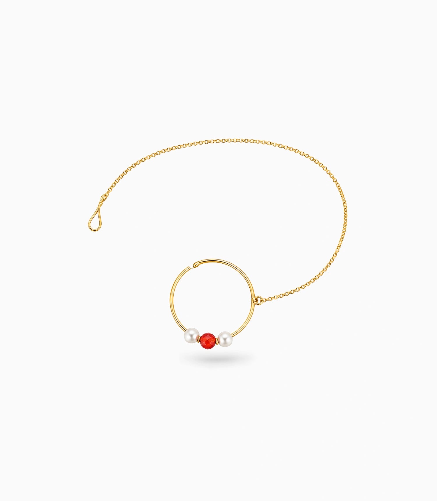 Gold Plated Delicate Pearl Nose Ring