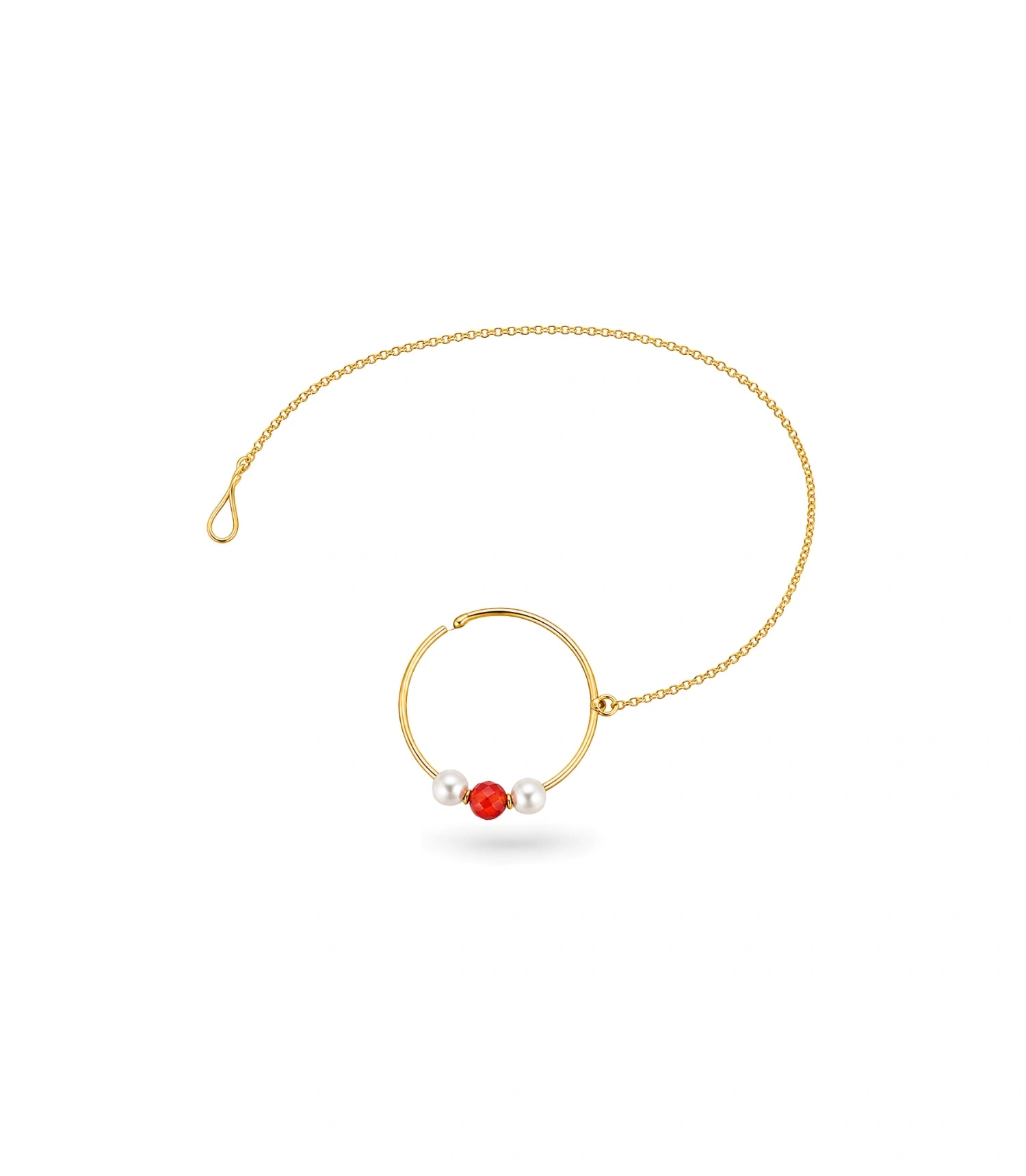 Gold Plated Delicate Pearl Nose Ring