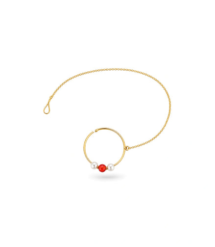 Gold Plated Delicate Pearl Nose Ring