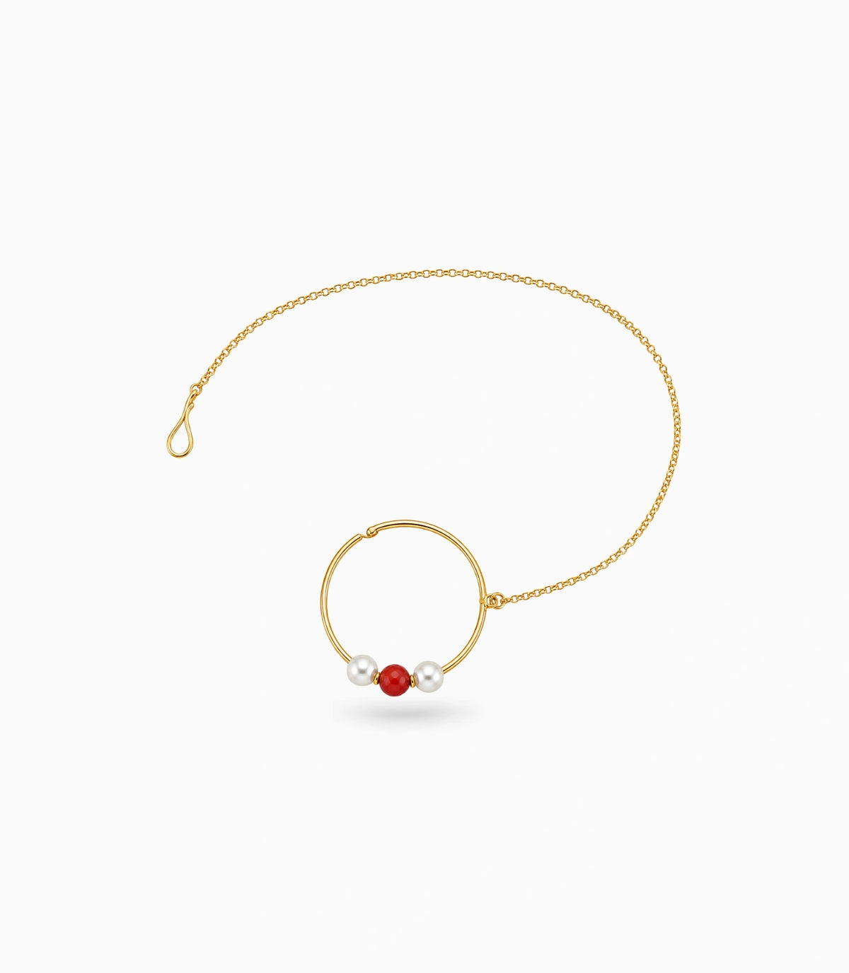 Gold Plated Petite Pearl Nose Ring