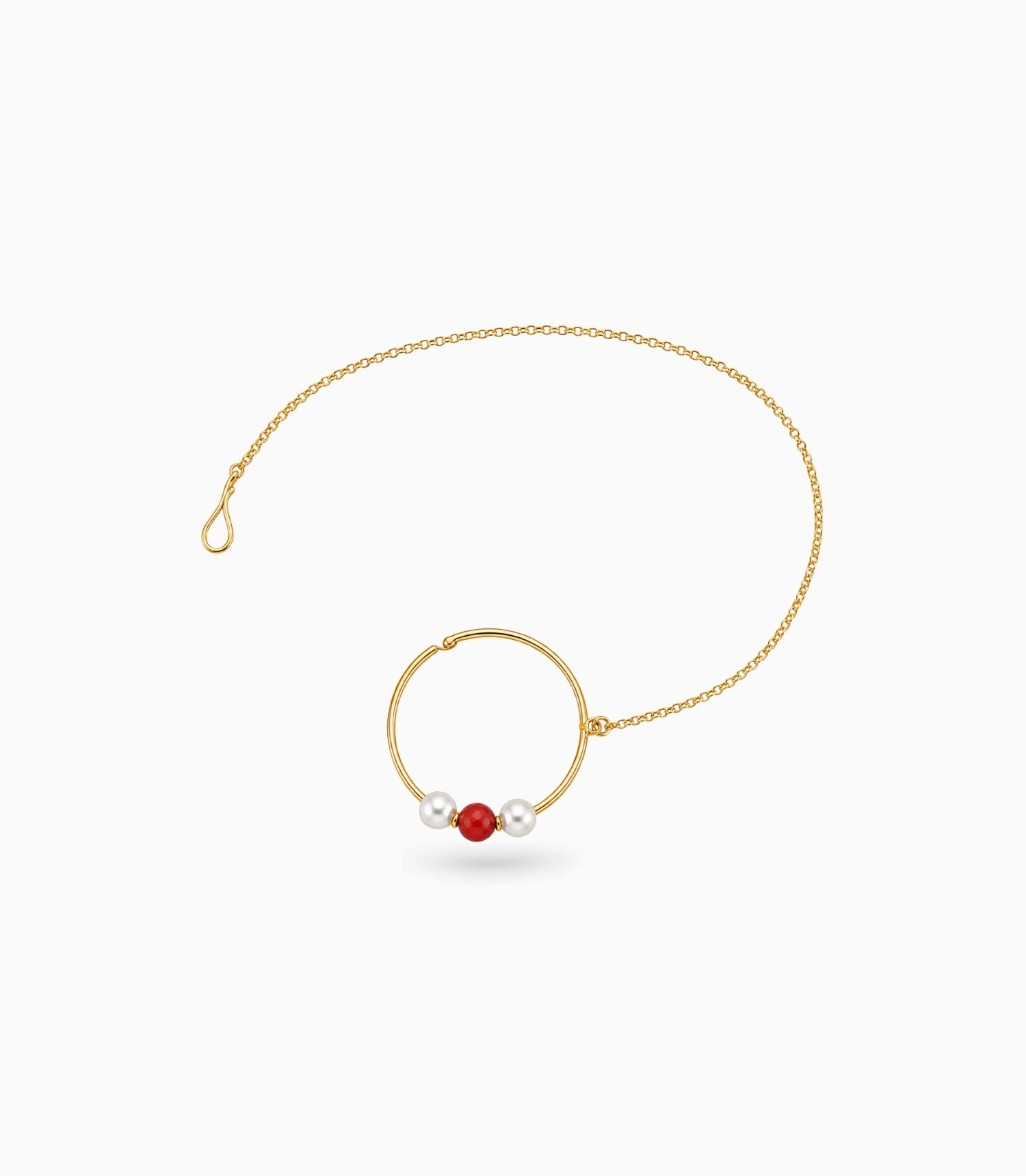 Gold Plated Petite Pearl Nose Ring