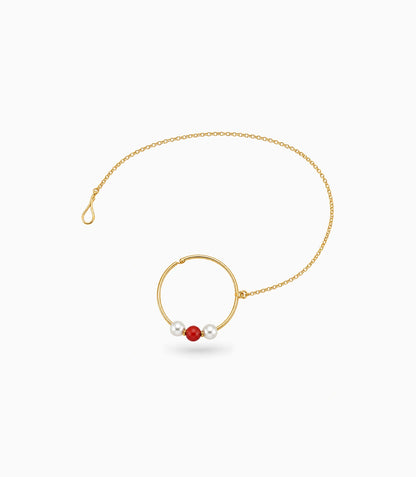 Gold Plated Petite Pearl Nose Ring