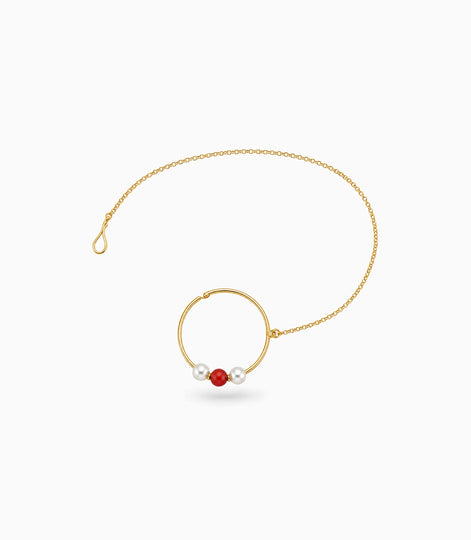 Gold Plated Petite Pearl Nose Ring