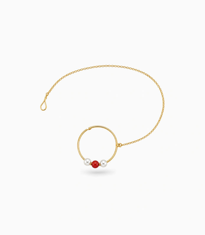 Gold Plated Petite Pearl Nose Ring