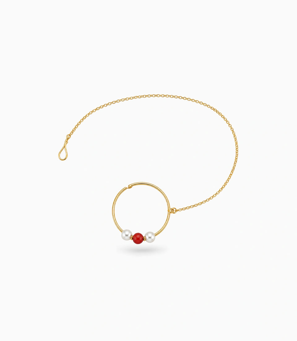 Gold Plated Petite Pearl Nose Ring