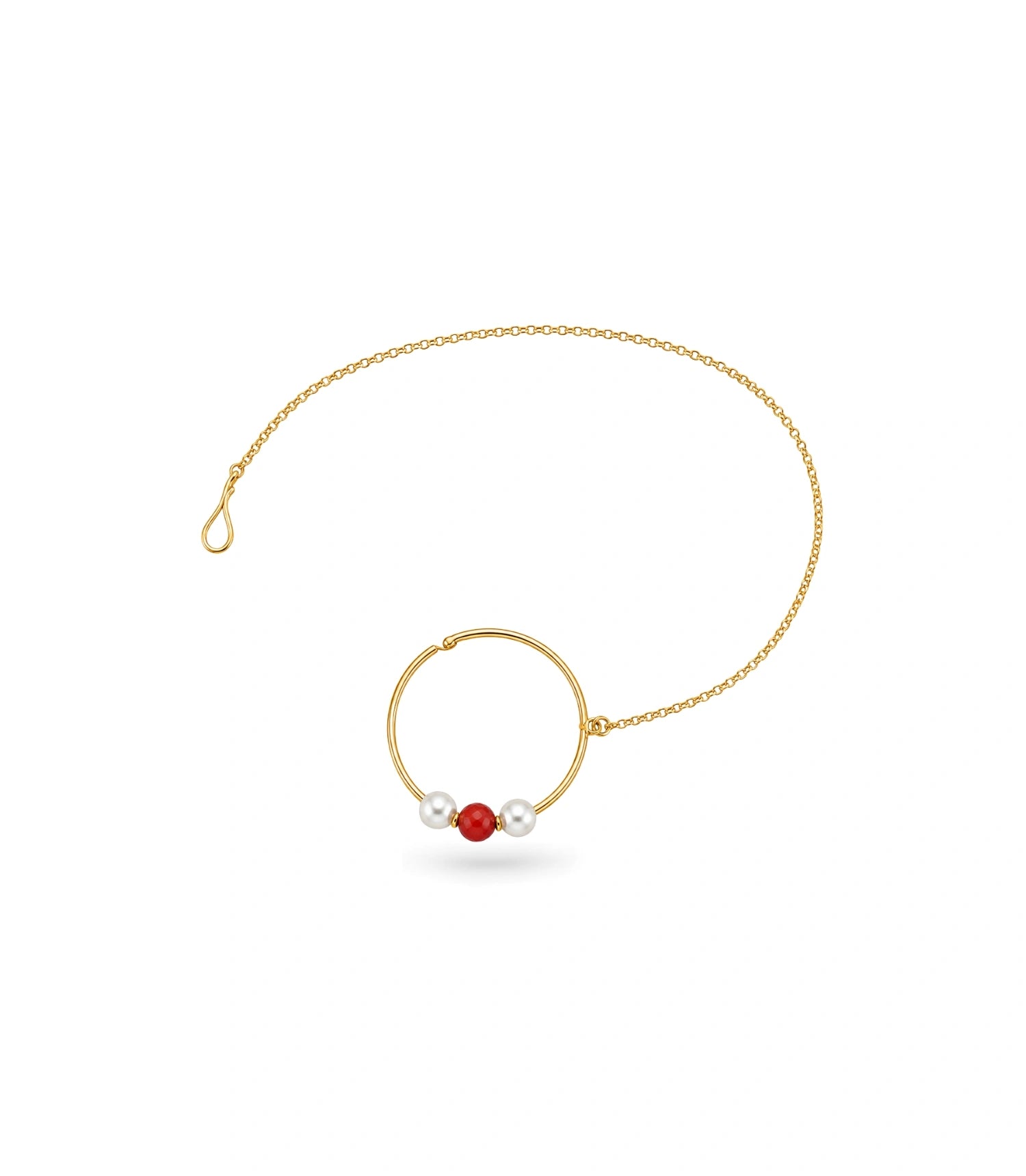 Gold Plated Petite Pearl Nose Ring