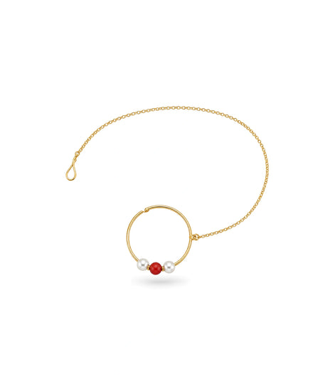 Gold Plated Petite Pearl Nose Ring