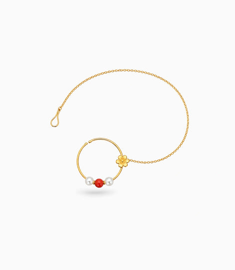 Gold Plated Chic Pearl Nose Ring