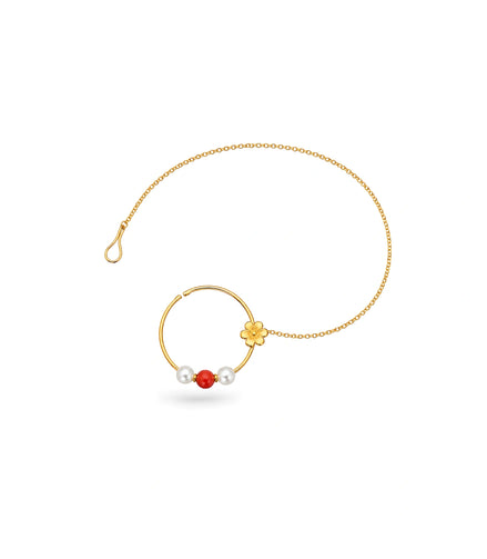 Gold Plated Chic Pearl Nose Ring
