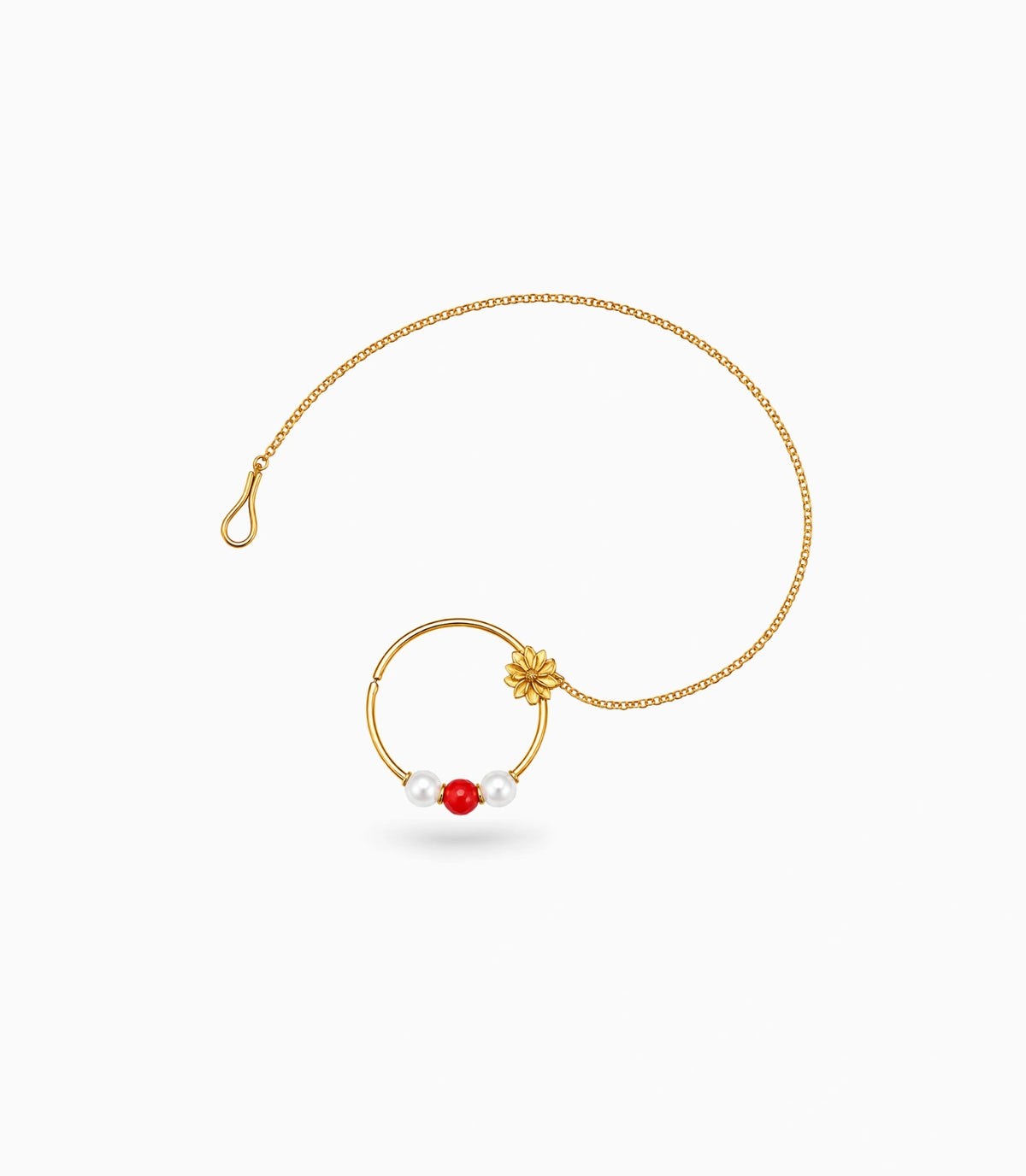 Gold Plated Traditional Pearl Nose Ring