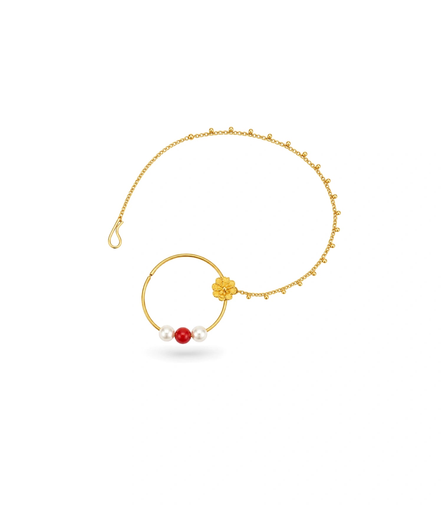 Gold Plated Refined Pearl Nose Ring