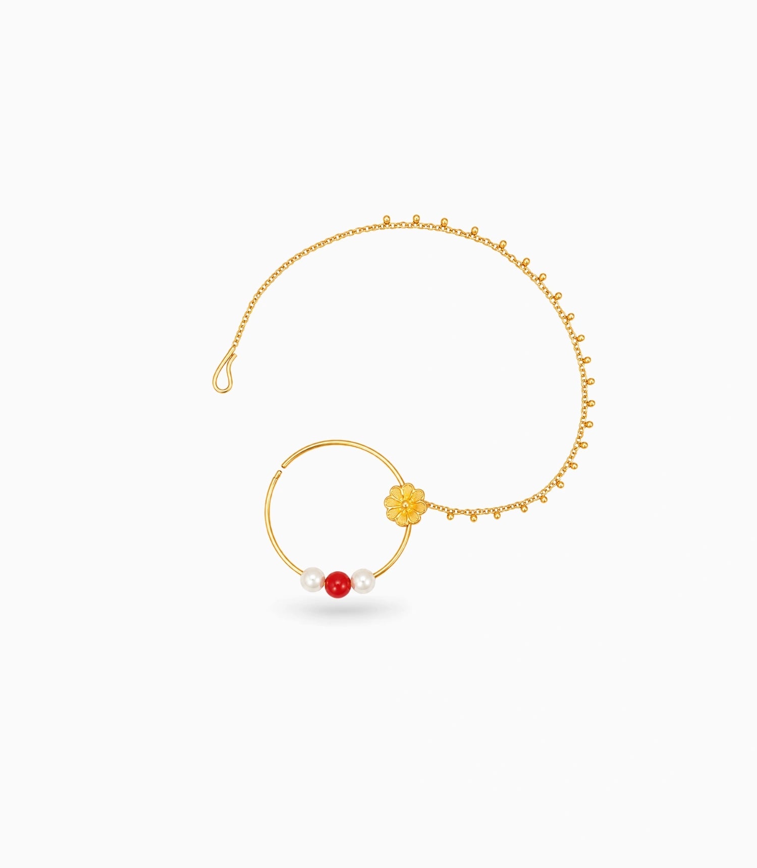 Gold Plated Sophisticated Pearl Nose Ring