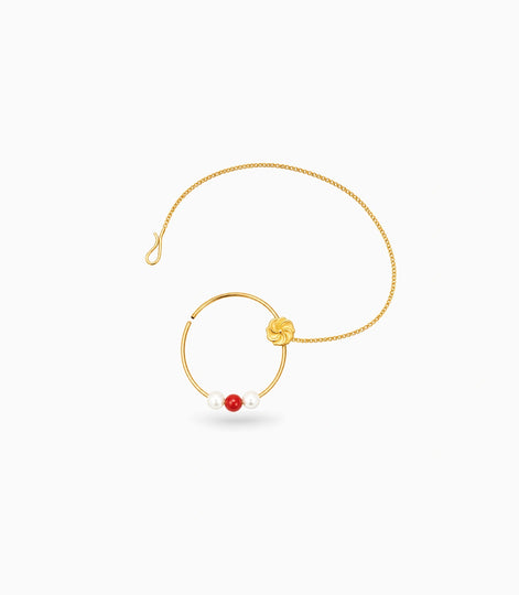 Gold Plated Designer Pearl Nose Ring