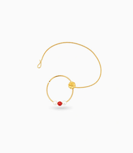 Gold Plated Designer Pearl Nose Ring