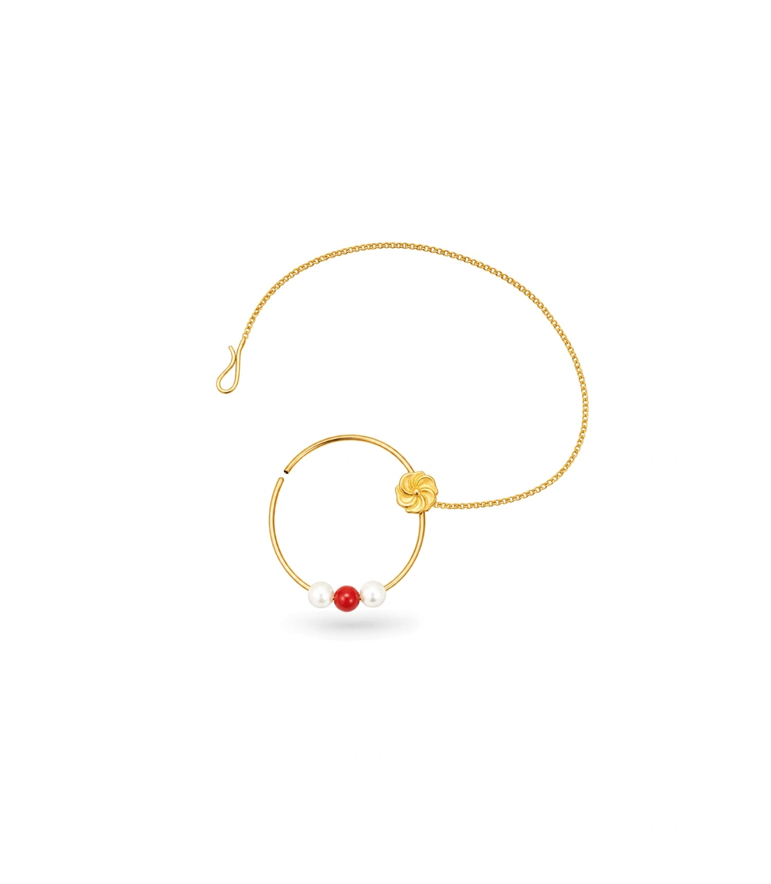 Gold Plated Designer Pearl Nose Ring